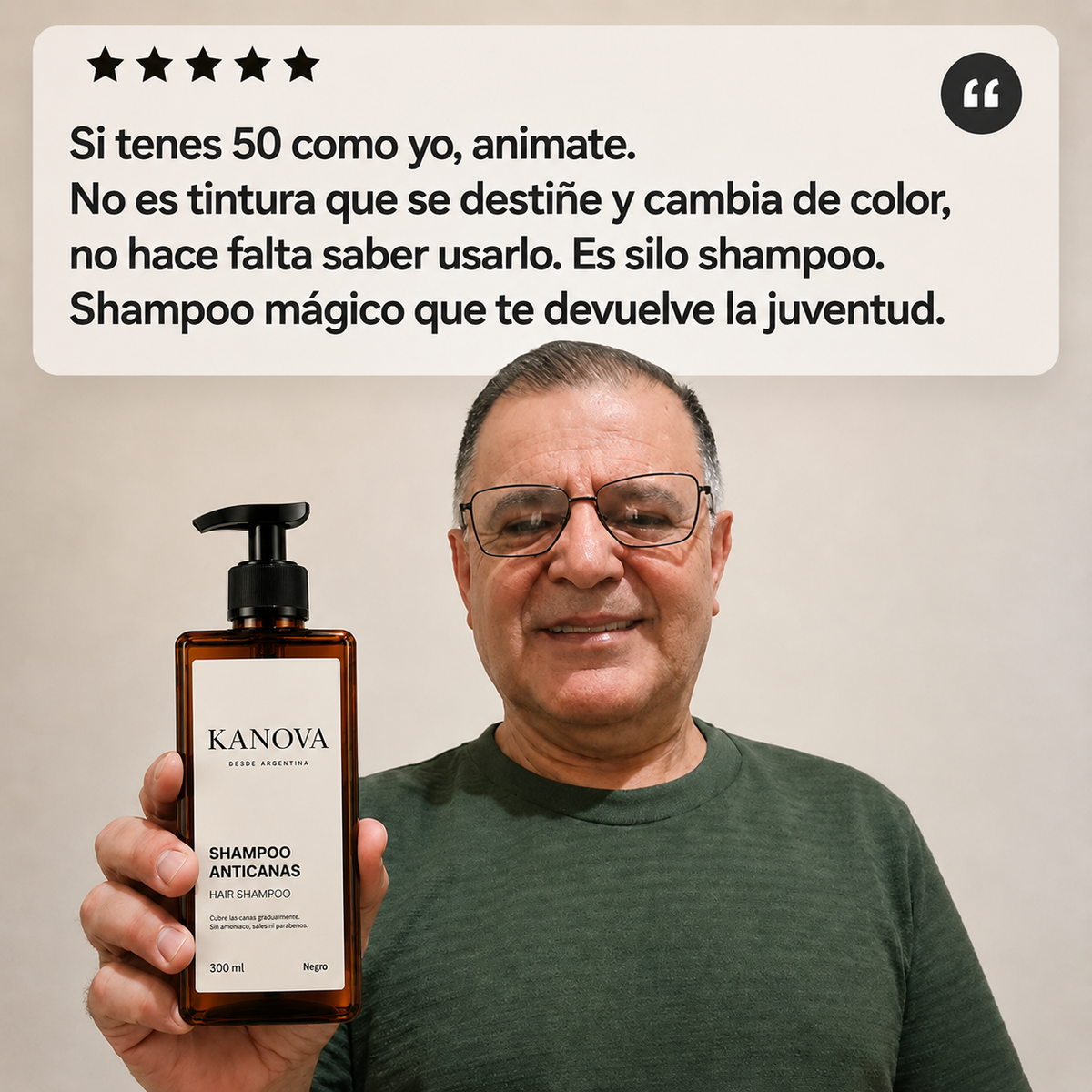 Kanova™  Shampoo cubre canas de forma gradual