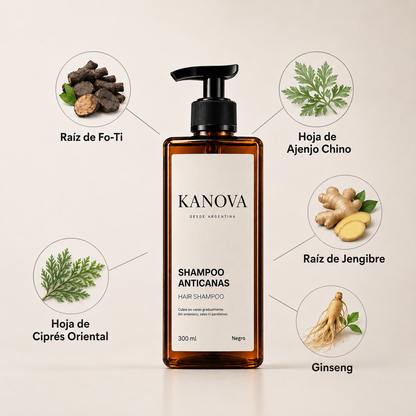 Kanova™  Shampoo cubre canas de forma gradual